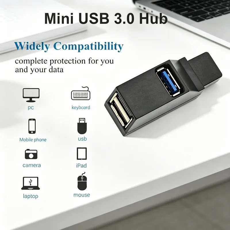 Laptop Accessories For Programmers - USB 3.0 2.0 회전식 3 포트