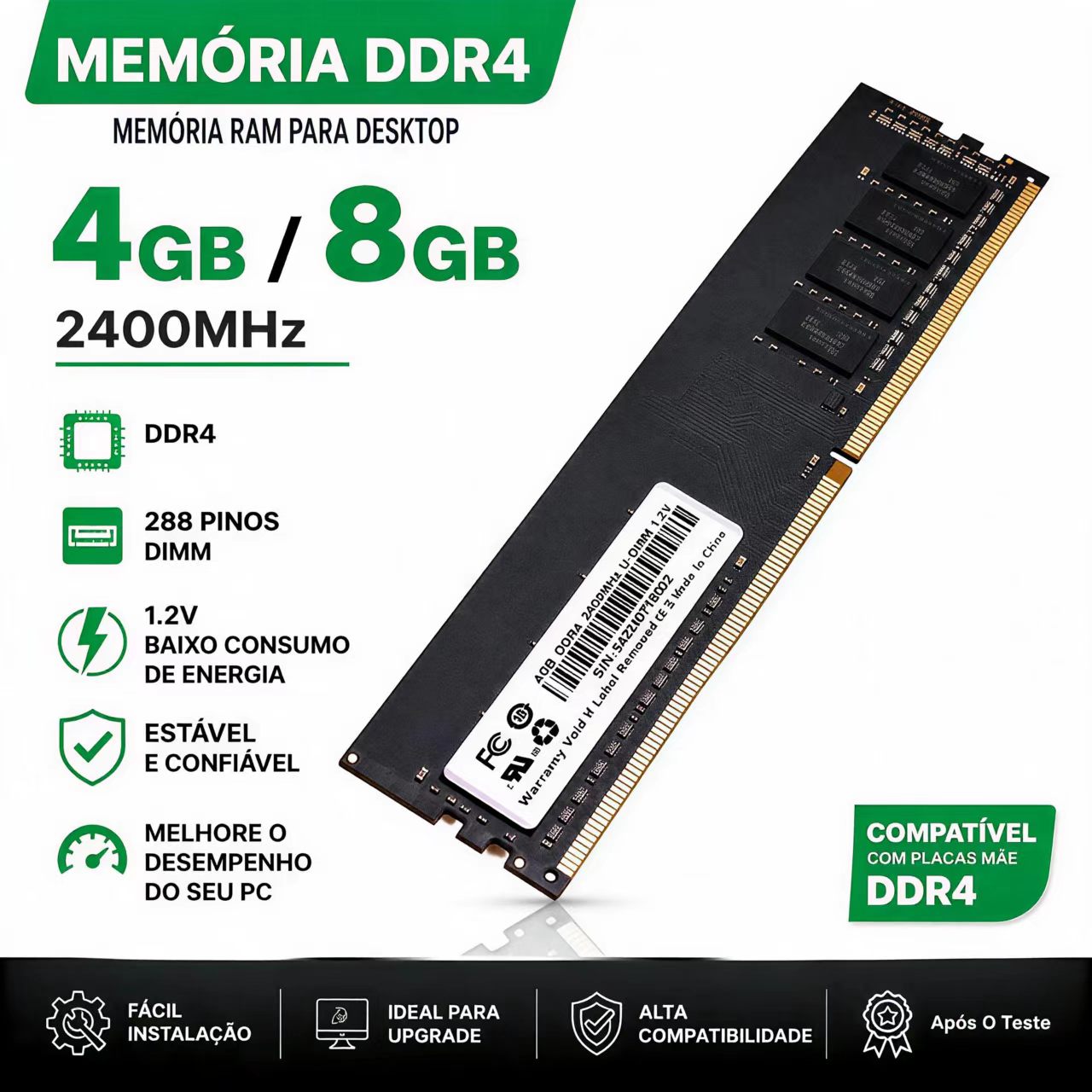 Memory Ram Upgrade - DDR4 RAM 4GB 8GB 2400MHz PC4-19200