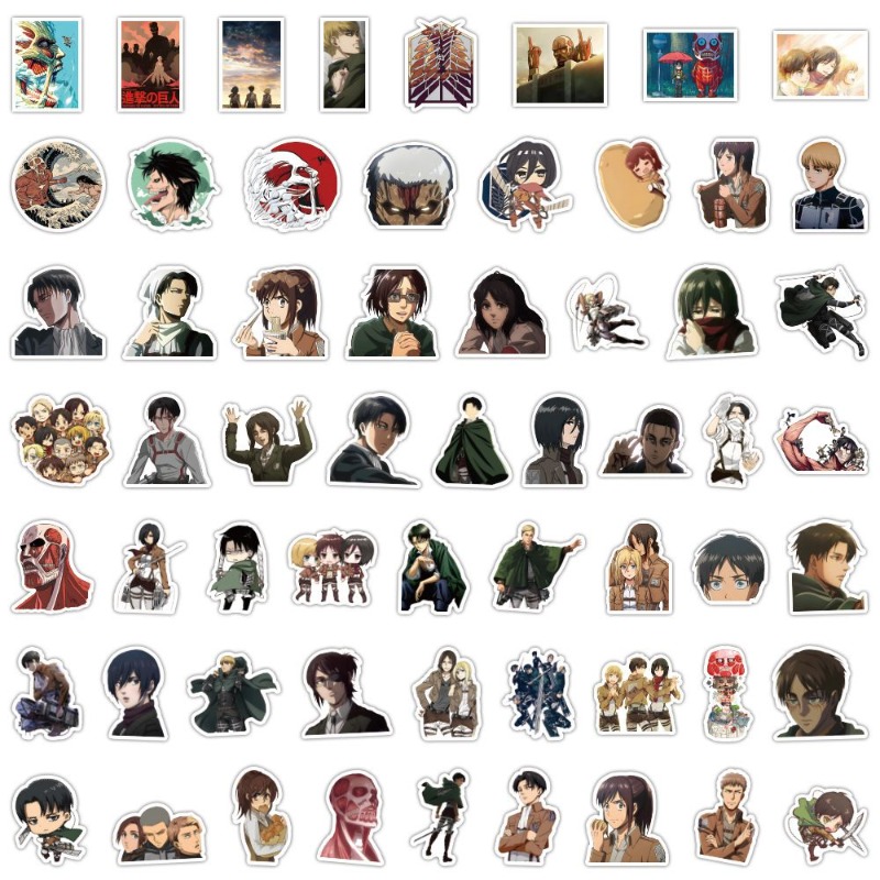 Laptop Accessories And Parts - 60Pcs 진격의 거인 애니메이션 스티커 귀여운