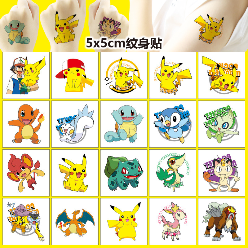 Laptop Accessories And Parts - 5*5cm 20pcs 포켓몬 피카추 문신 스티커