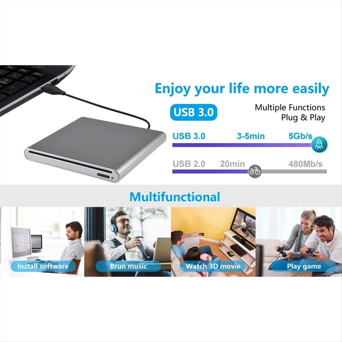 DT77 고속 데이터 전송 3.0 석션형 외장 광학 드 - Laptop Accessories Bd 리뷰 및 가격