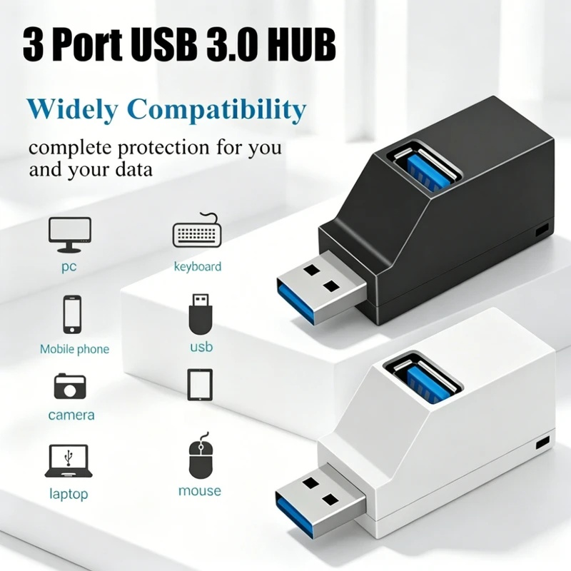 USB 3.0 2.0 회전식 3 포트 허브 분배기, P - Laptop Accessories For Programmers 리뷰 및 가격